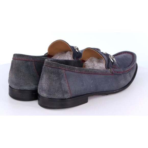 Saks Fifth Avenue Black $180 Men\'s Horsebit Loafers Shoes Size 11.5 M Suede Blue main image 5